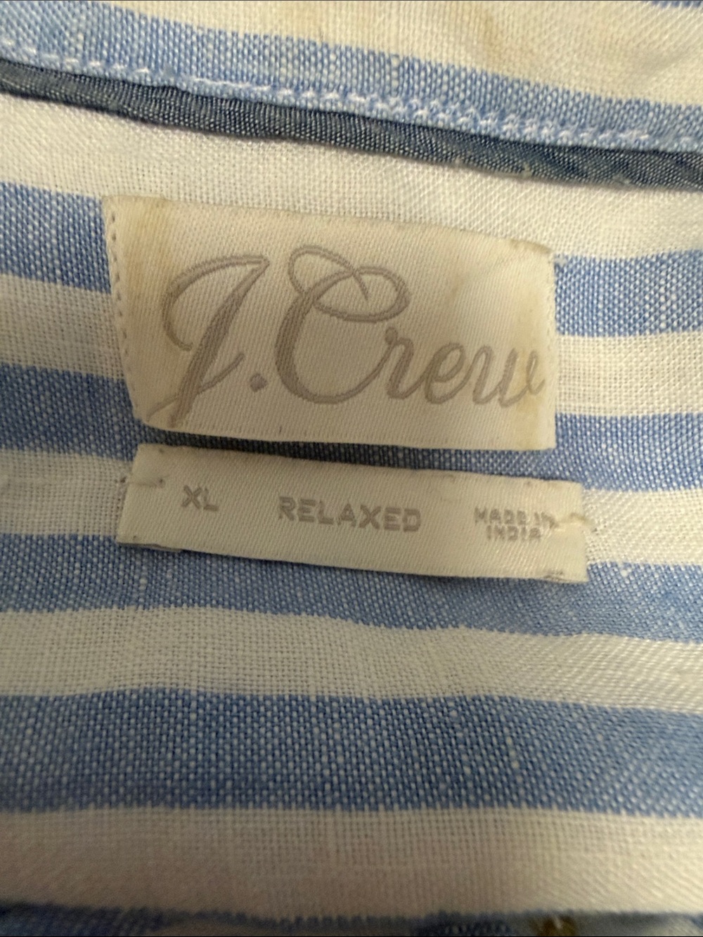 J. Crew BAIRD McNUTT-Short-Sleeve Irish Linen shirt, light, blue, and white - Picture 3 of 8
